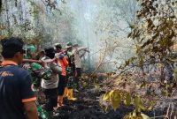 Satgas Karhutla Kabupaten PALI Berupaya Memadamkan Api.