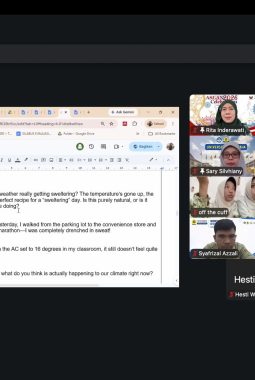 PPM Prodi Pendidikan Bahasa Inggris FKIP UNSRI Dorong Siswa SMAIT Raudhatul Ulum Produksi Video Podcast Perubahan Iklim